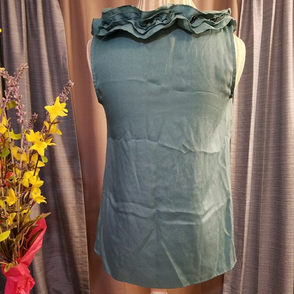 🌻🌺🌻ANN TAYLOR LOFT RUFFLE TRIM BLOUSE!! - Picture 2 of 5